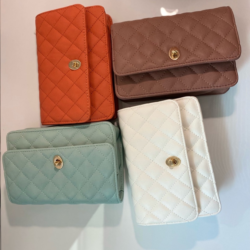 Textured vegan leather shoulder bags